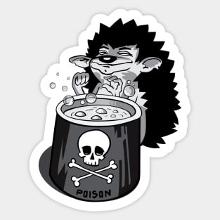 hedgehog cooks poison Sticker